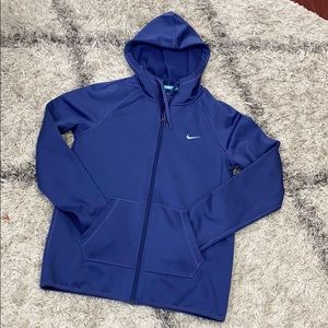 Nike hooded lite weight fleece lined jacket